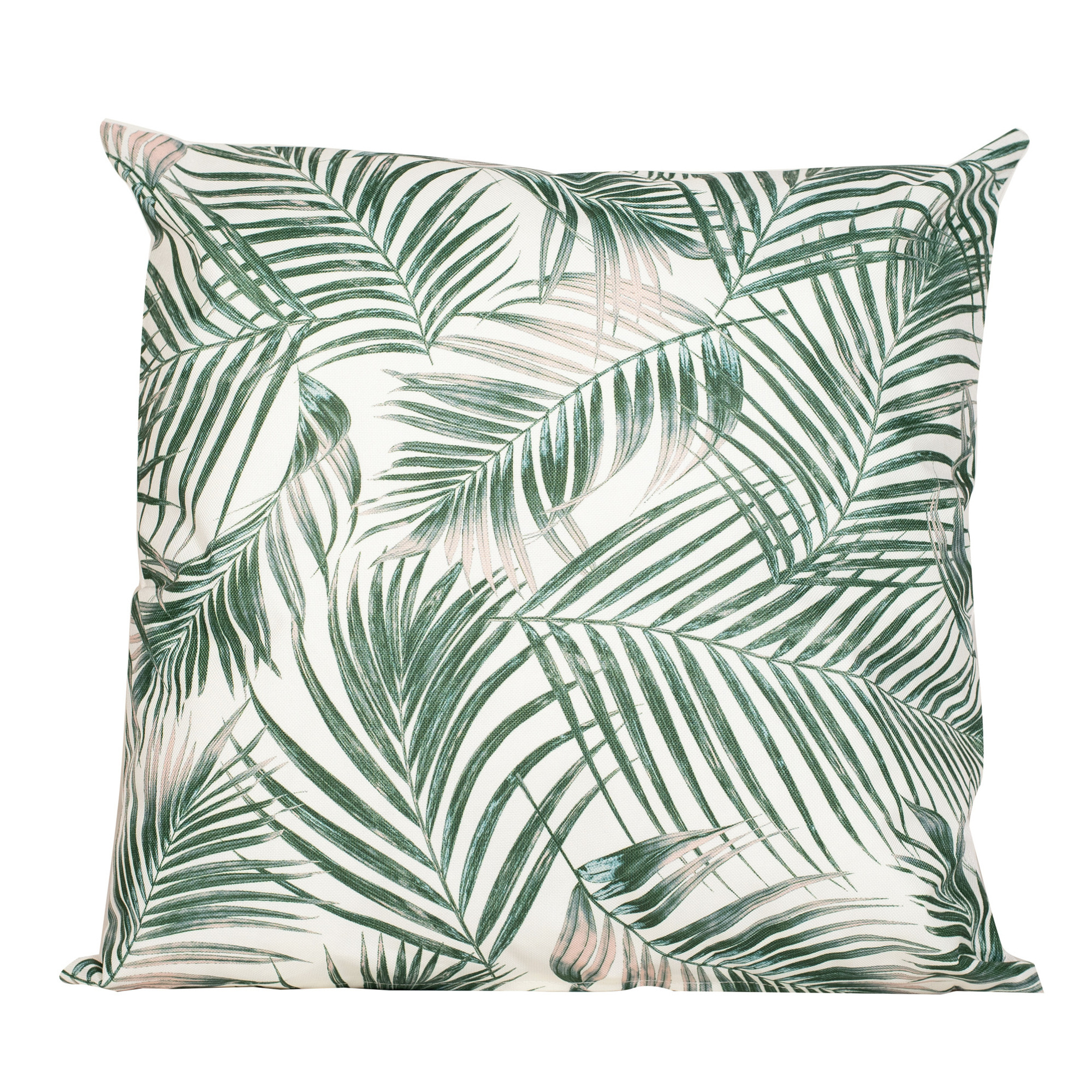 Anna's collection buitenkussen palm wit-groen 60 x 60 cm