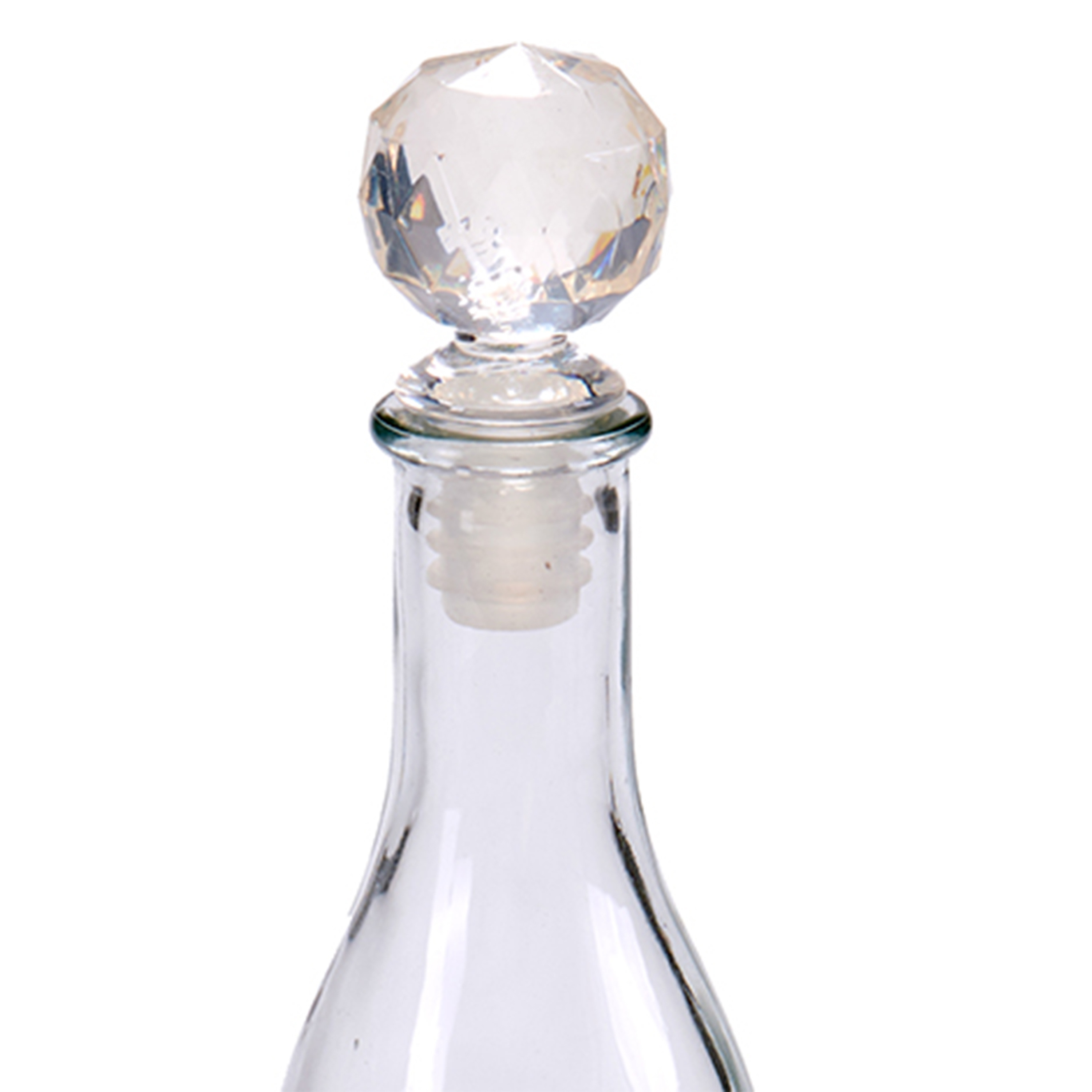 Arte r Wijnstopper-flessenstopper kunststof diamant geslepen look 7 x 4 cm