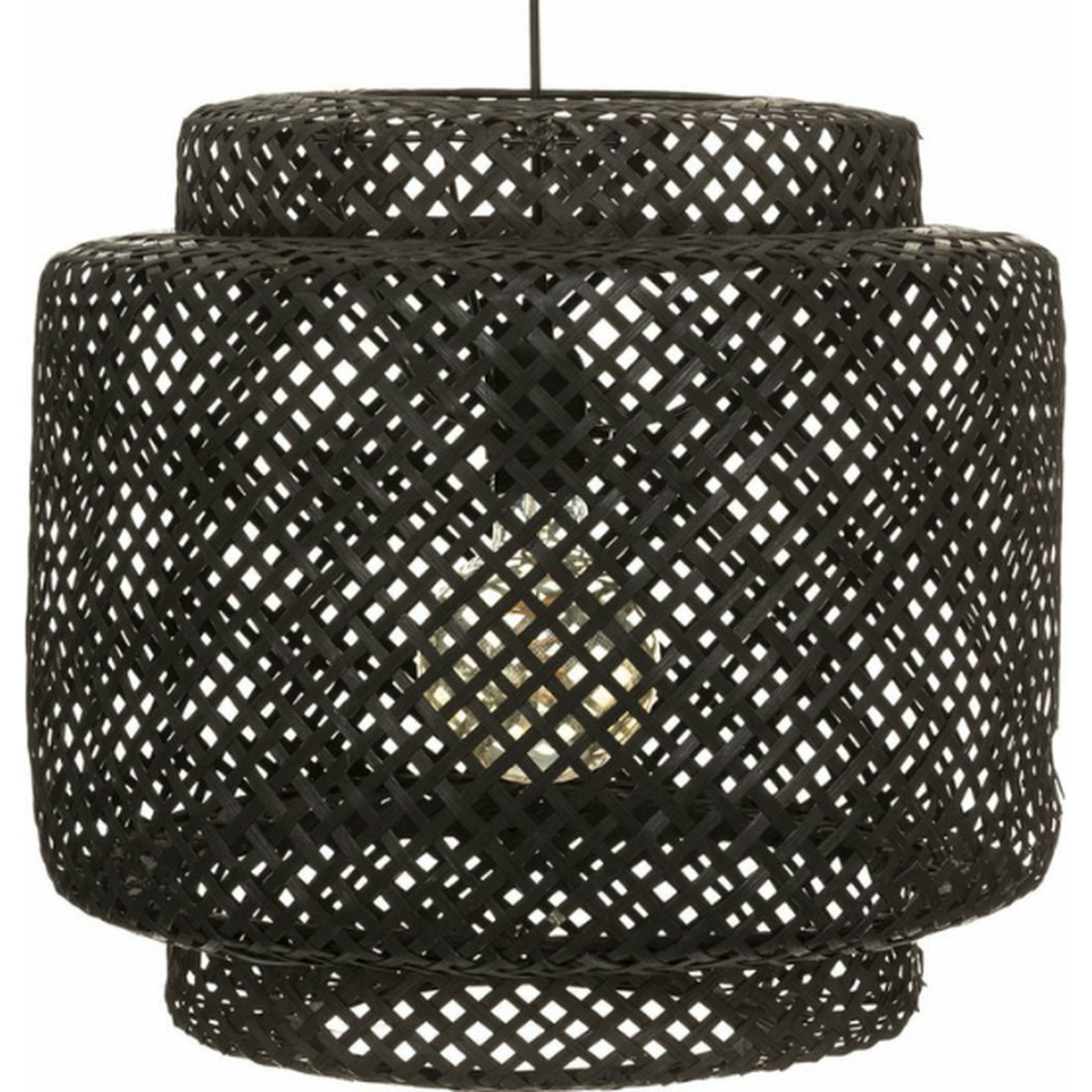 Atmosphera Hanglamp bamboe Boho 40 x 38 cm zwart gevlochten lampenkap Scandinavisch design