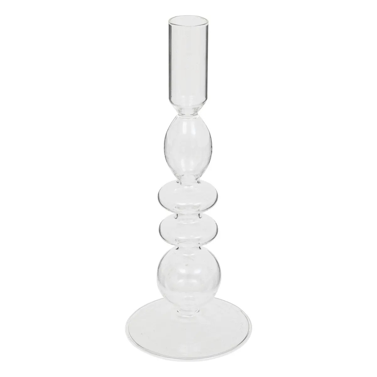 Atmosphera kaarsen kandelaar Murano glas dinerkaarsen transparant D9 x H22 cm