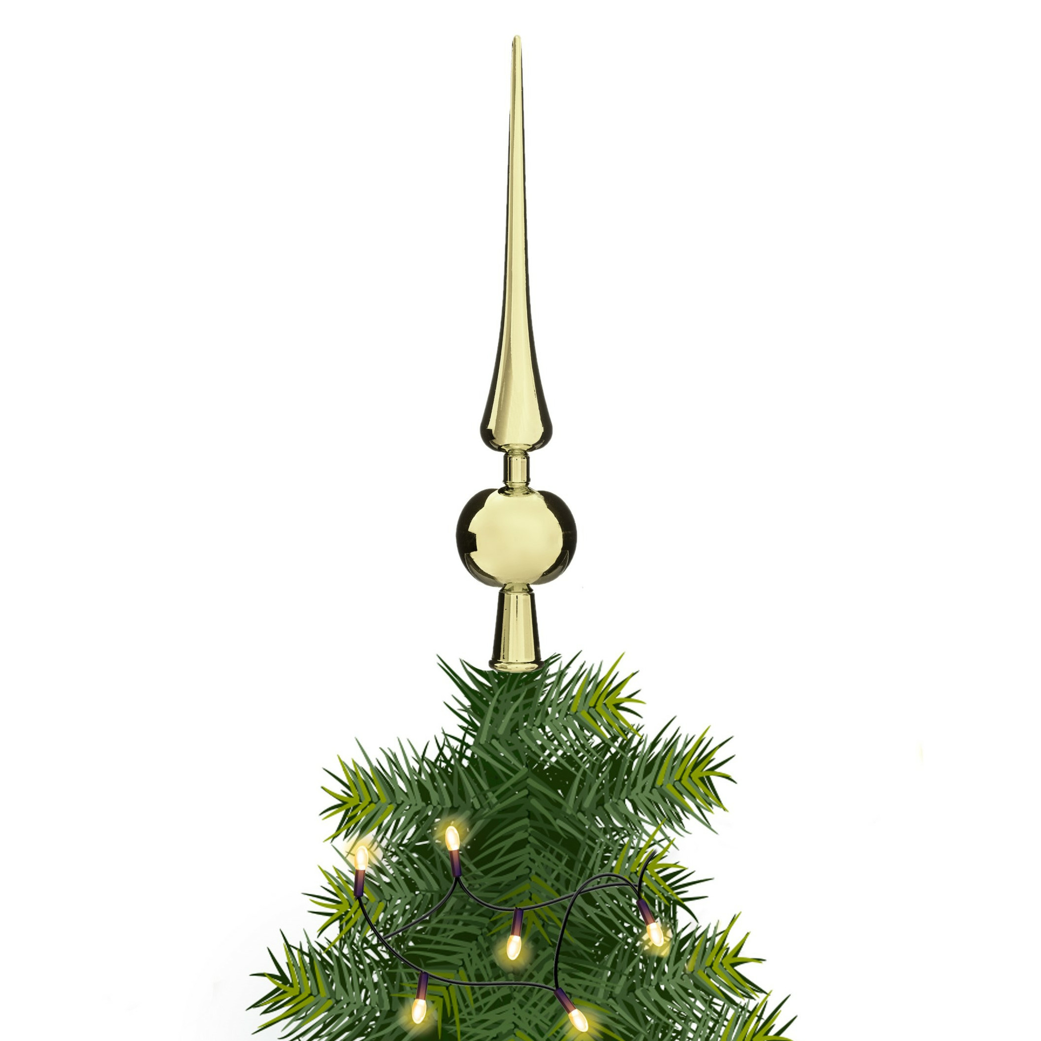 Atmosphera kerstboom piek goud plastic H28 cm