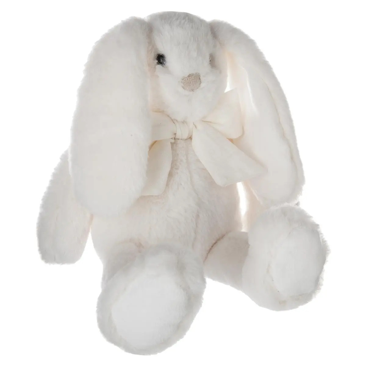 Atmosphera Knuffeldier konijn met strikje zachte pluche stof knuffels creme wit 30 cm