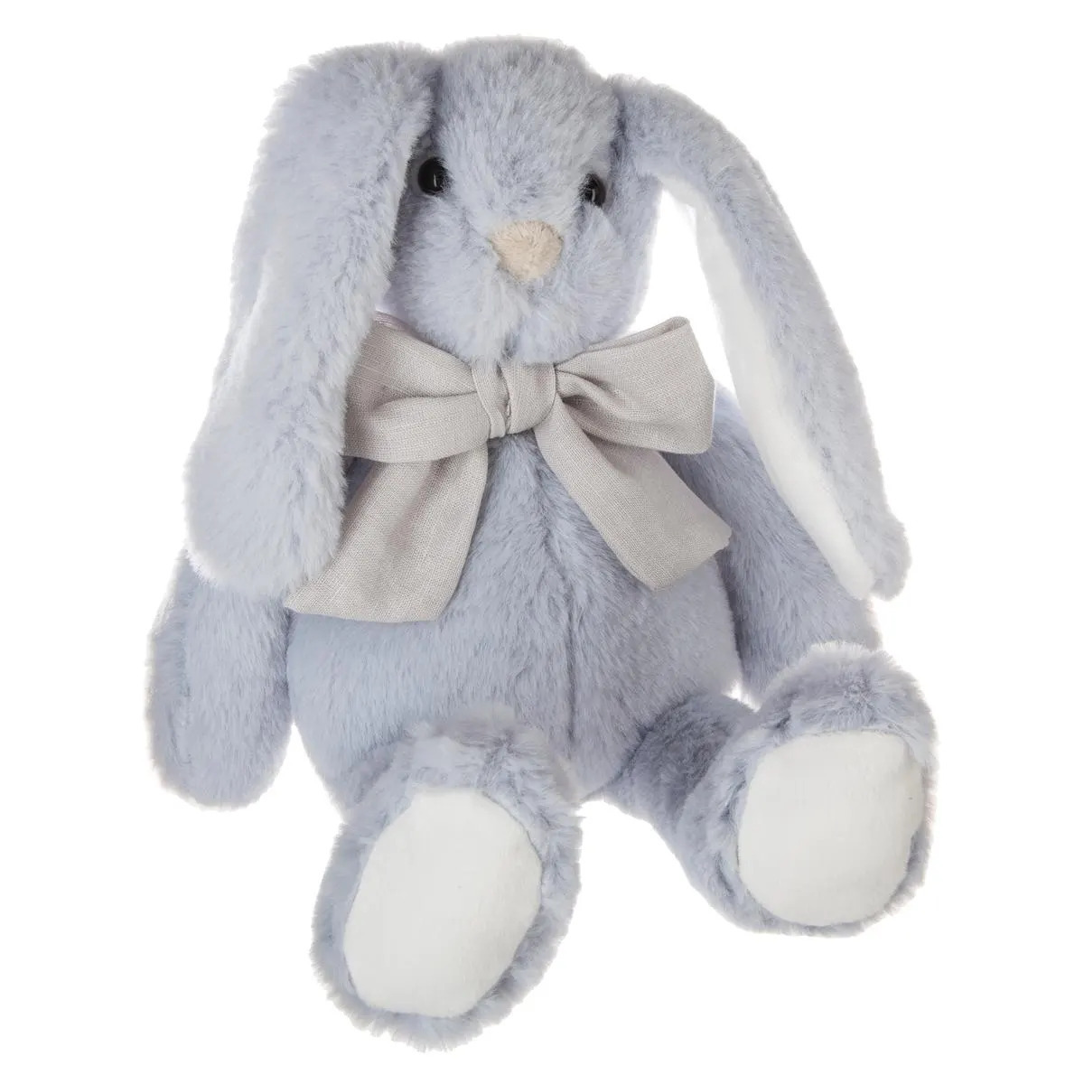 Atmosphera Knuffeldier konijn met strikje zachte pluche stof knuffels lichtblauw 30 cm