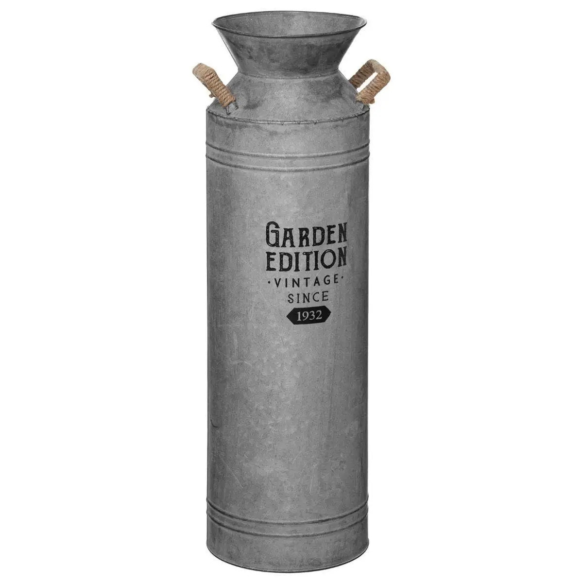 Atmosphera Melkbus vorm vaas-container Zink zilvergrijs 18 x 62 cm