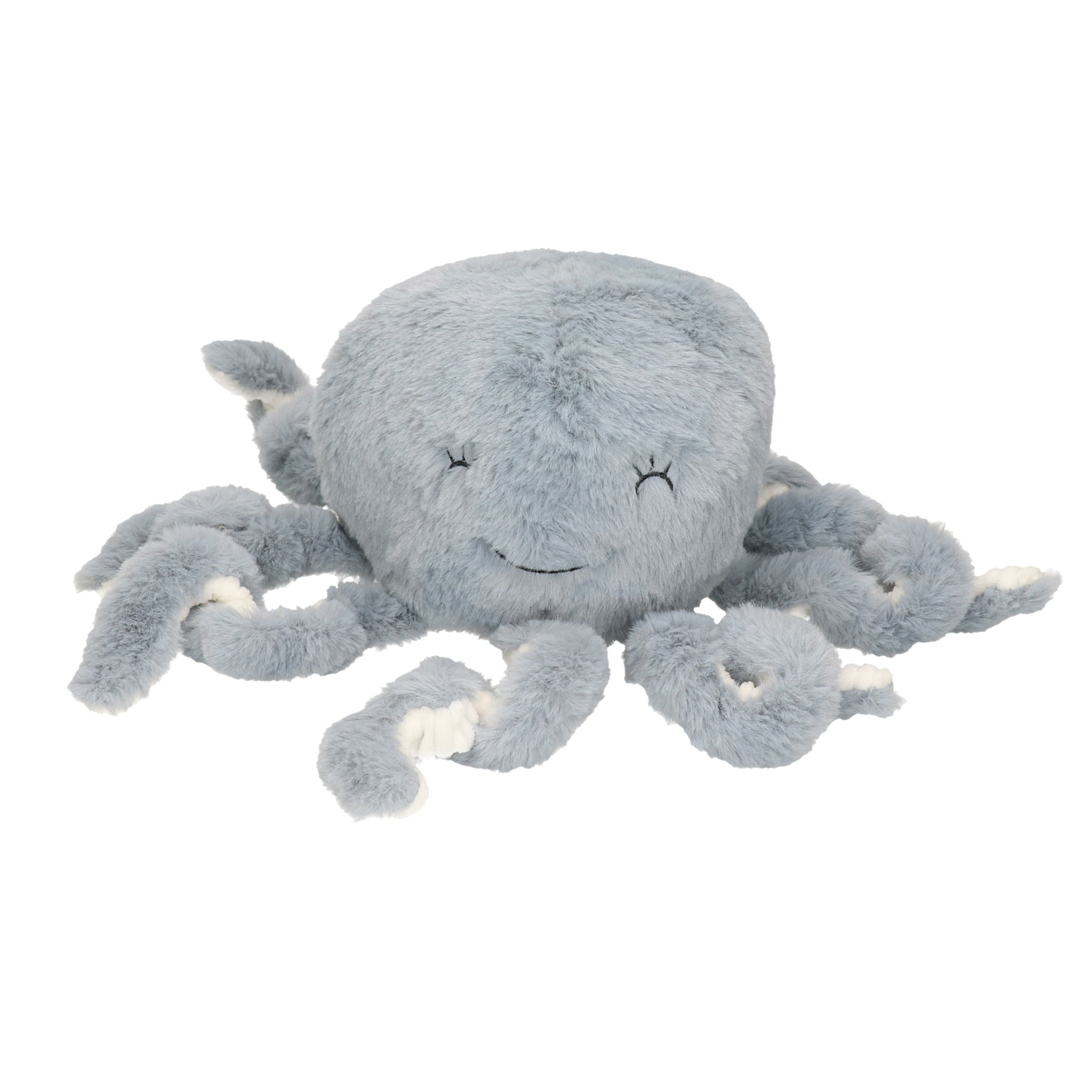 Atmosphera Octopus-inktvis knuffel van zachte pluche grijs-wit 22 cm