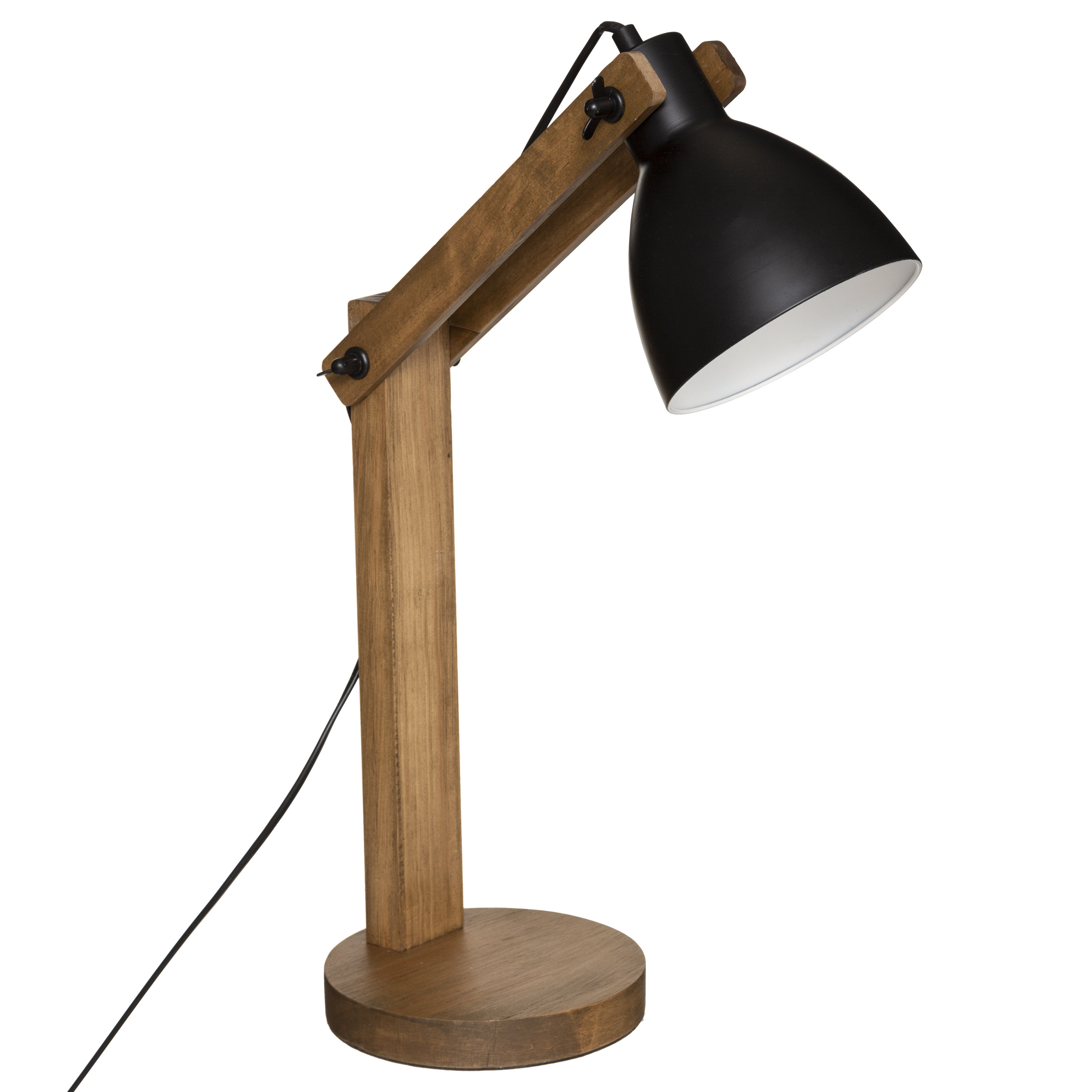 Atmosphera Tafellamp-bureaulampje Design Light Cuba hout-zwart H56 cm