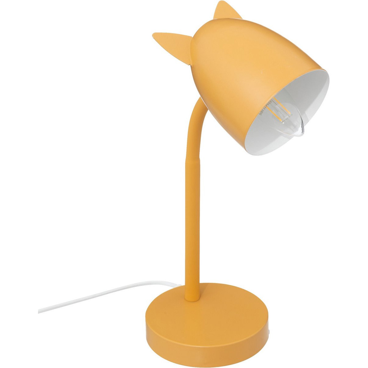 Atmosphera Tafellamp met oortjes geel metaal 18 x 12,5 x 31 cm bureaulamp-kinderlamp