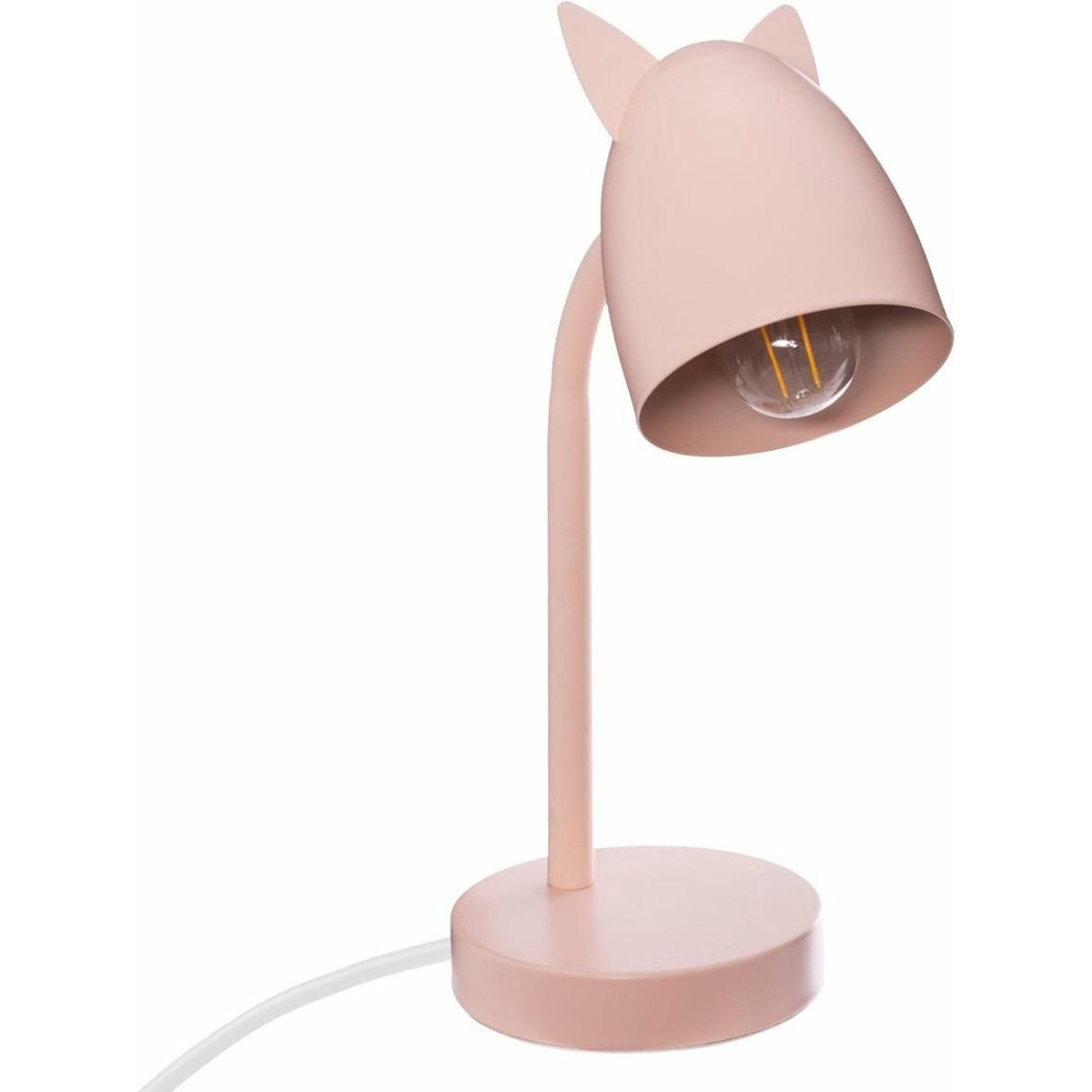 Atmosphera Tafellamp met oortjes roze metaal 18 x 12,5 x 31 cm bureaulamp-kinderlamp