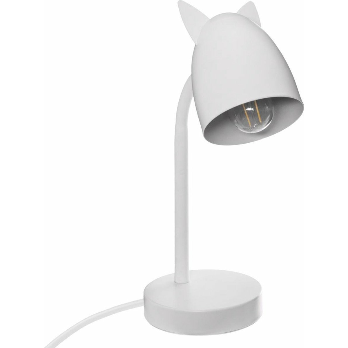 Atmosphera Tafellamp met oortjes wit metaal 18 x 12,5 x 31 cm bureaulamp-kinderlamp