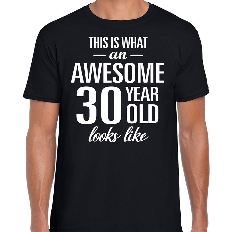Awesome 30 year-verjaardag cadeau t-shirt zwart voor heren