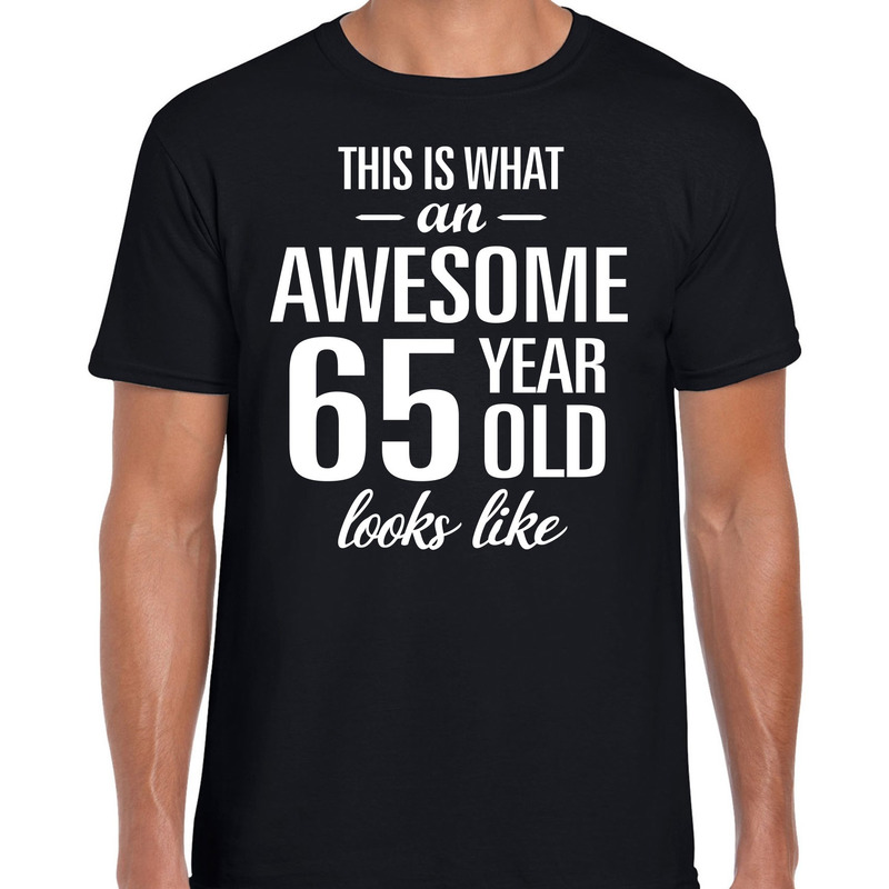 Awesome 65 year-verjaardag cadeau t-shirt zwart voor heren