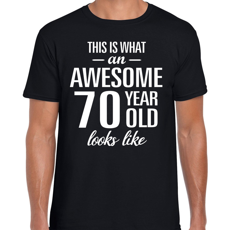Awesome 70 year-verjaardag cadeau t-shirt zwart voor heren