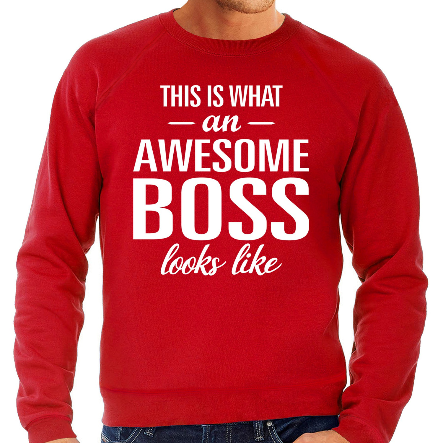 Awesome Boss-baas cadeau sweater rood voor heren