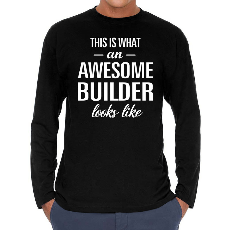Awesome Builder-bouwvakkeren cadeau shirt zwart voor heren