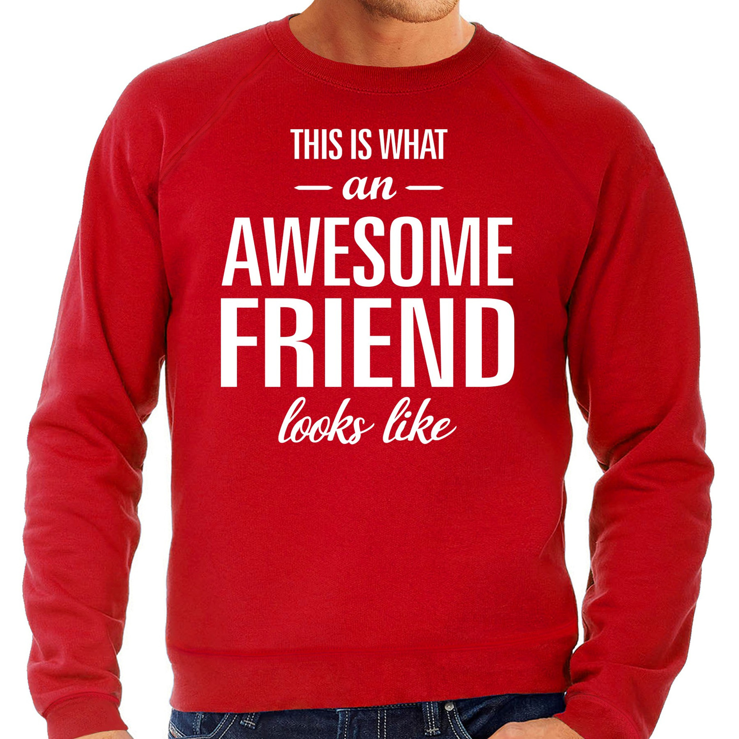 Awesome Friend-vriend kado sweater rood voor heren