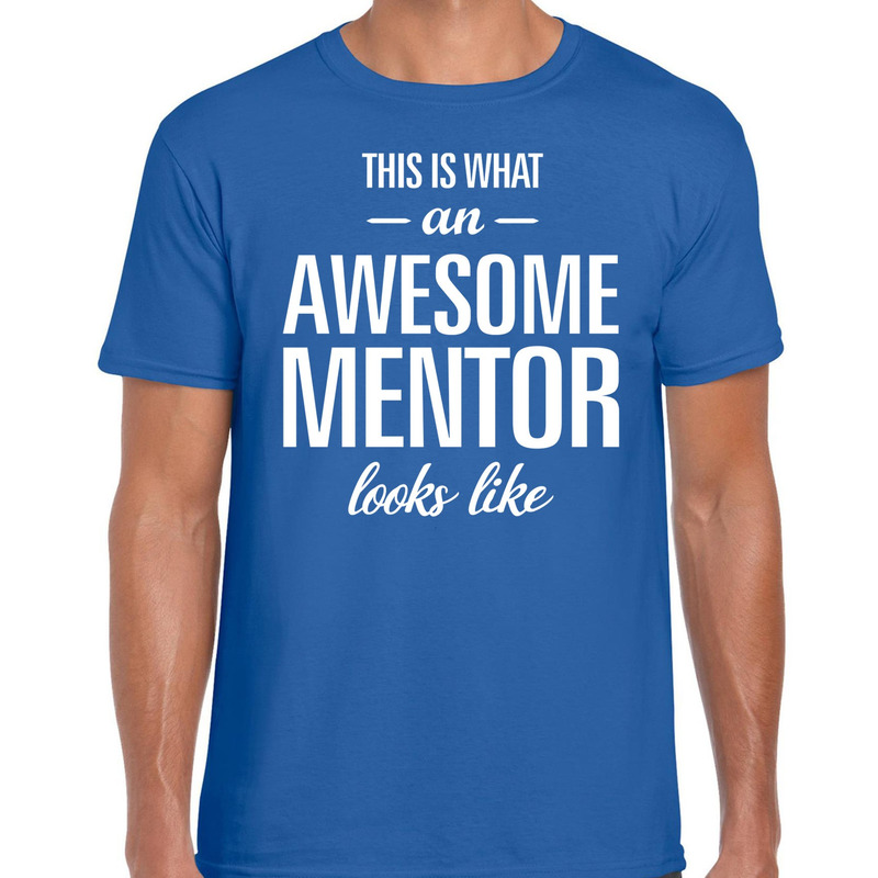 Awesome mentor fun t-shirt blauw voor heren bedankt cadeau voor een mentor