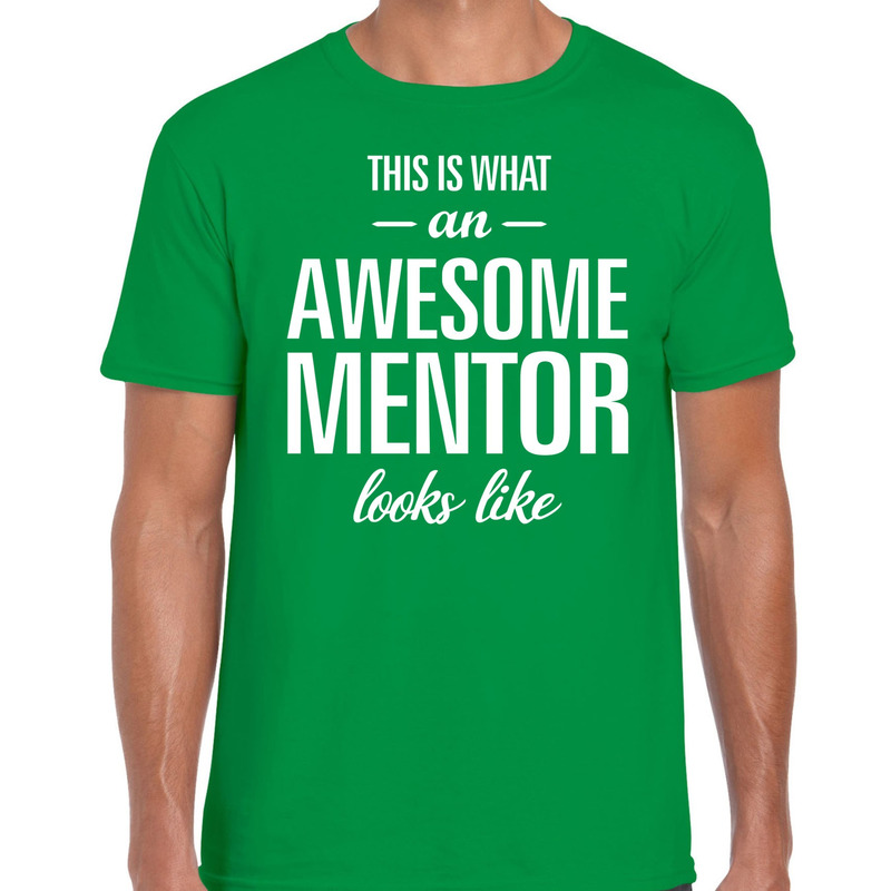 Awesome mentor fun t-shirt groen voor heren bedankt cadeau voor een mentor