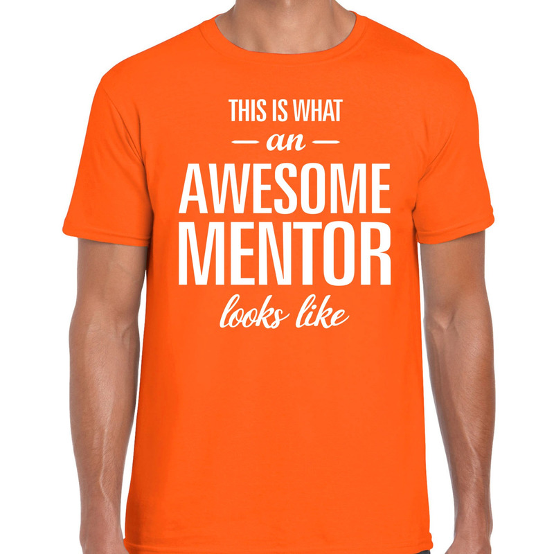 Awesome mentor fun t-shirt oranje voor heren bedankt cadeau voor een mentor