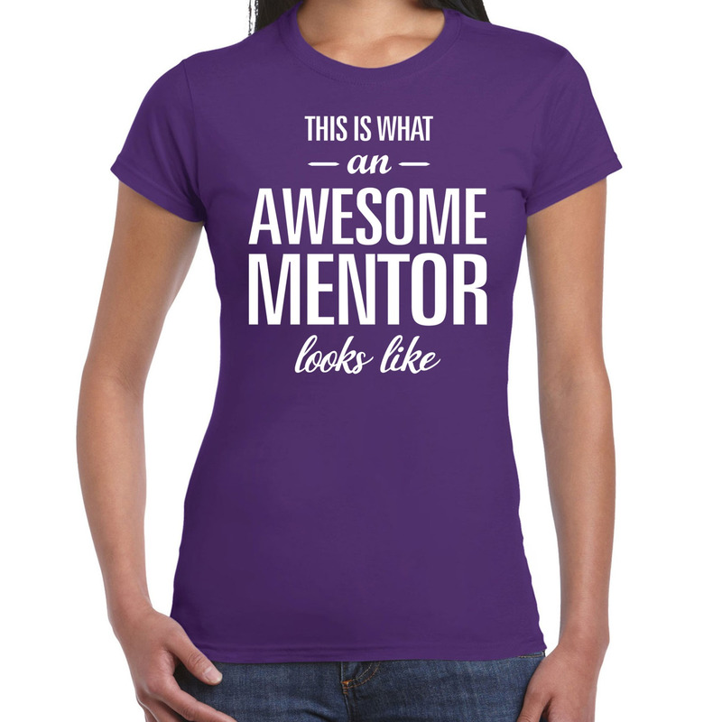 Awesome mentor fun t-shirt paars voor dames bedankt cadeau voor een mentor