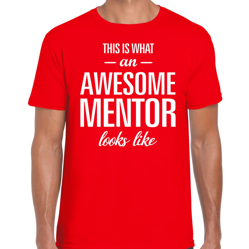 Awesome mentor fun t-shirt rood voor heren bedankt cadeau voor een mentor