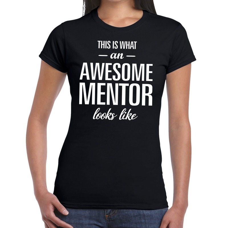 Awesome mentor fun t-shirt zwart voor dames bedankt cadeau voor een mentor