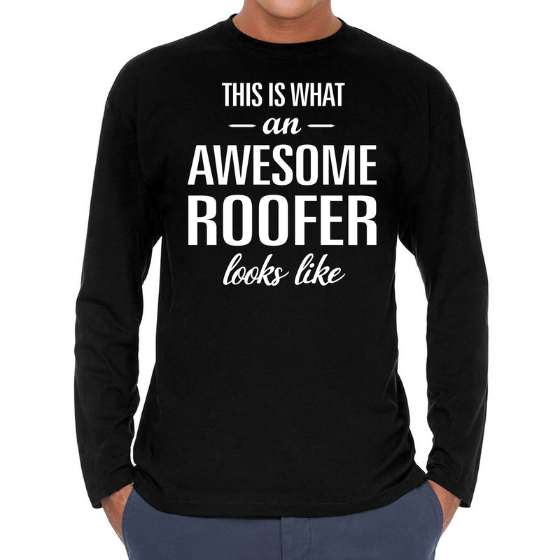 Awesome Roofer-dakdekker cadeau shirt zwart voor heren