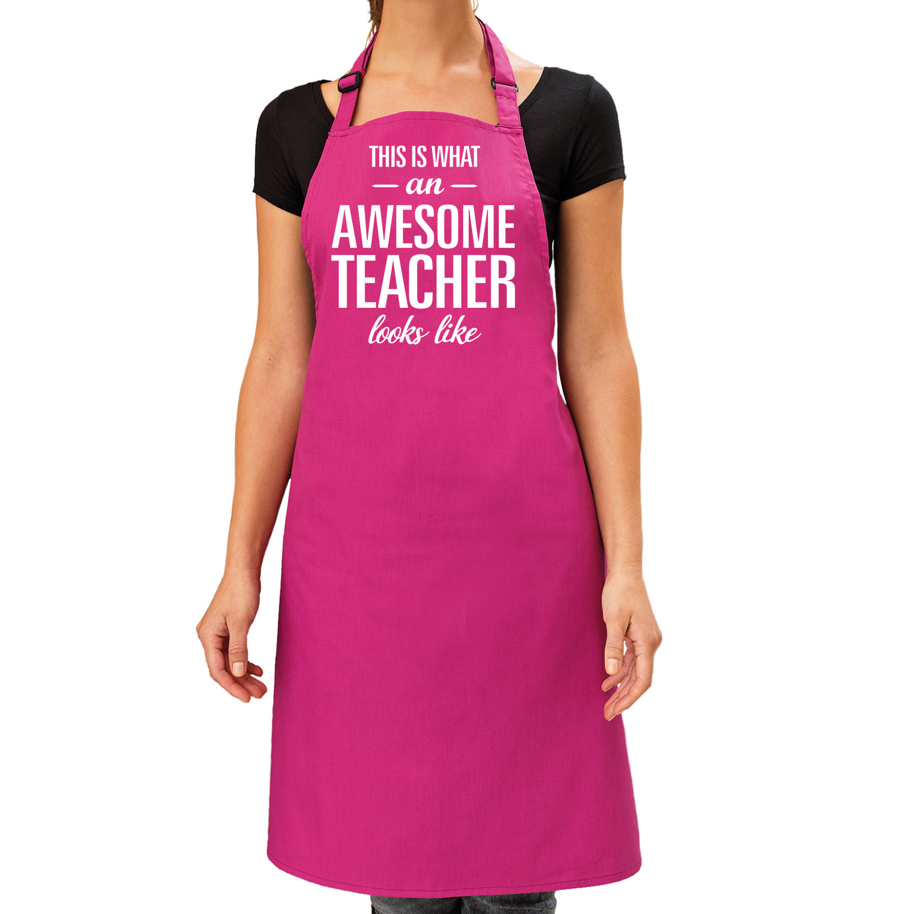 Awesome teacher kado bbq-keuken schort roze voor dames