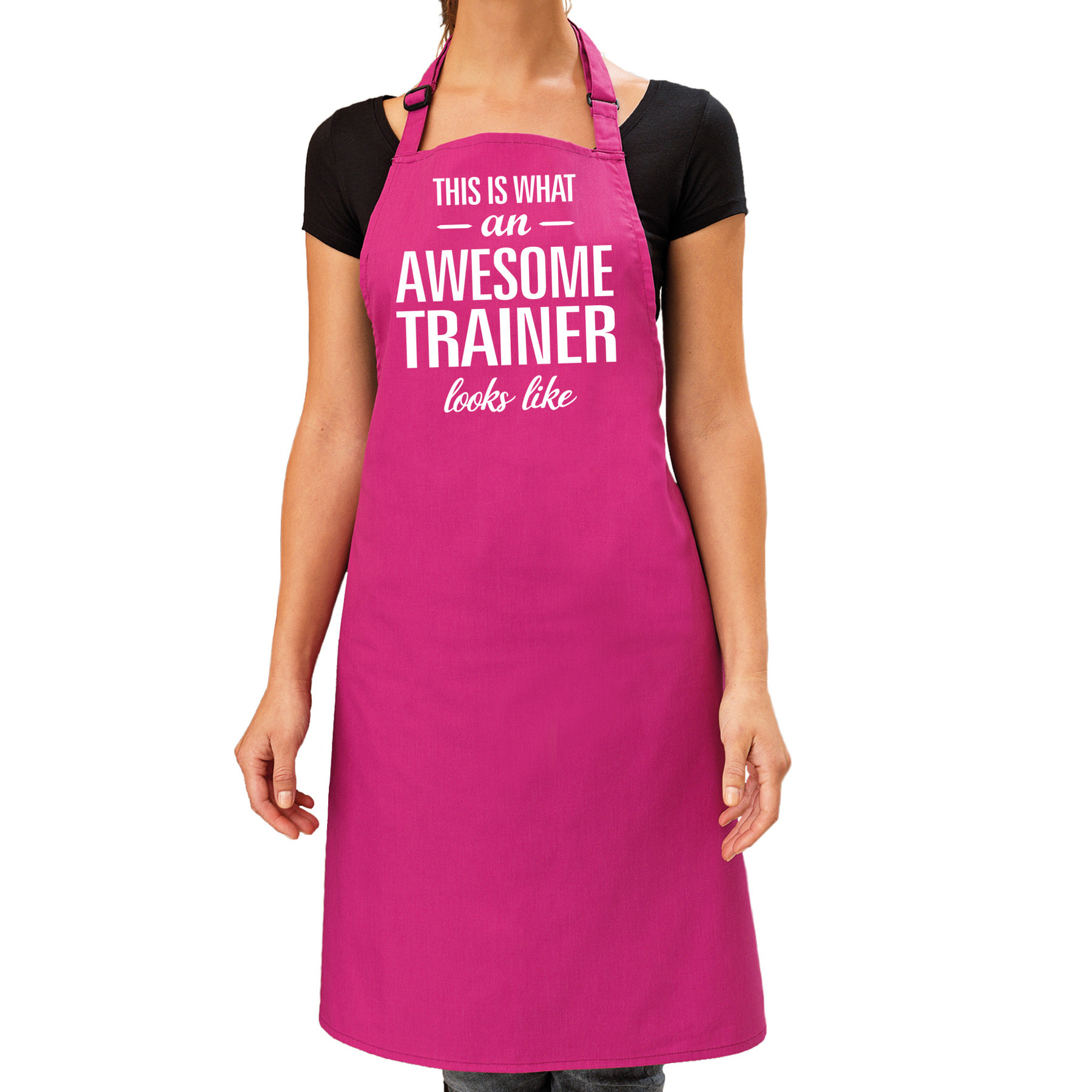 Awesome trainer kado bbq-keuken schort roze voor dames