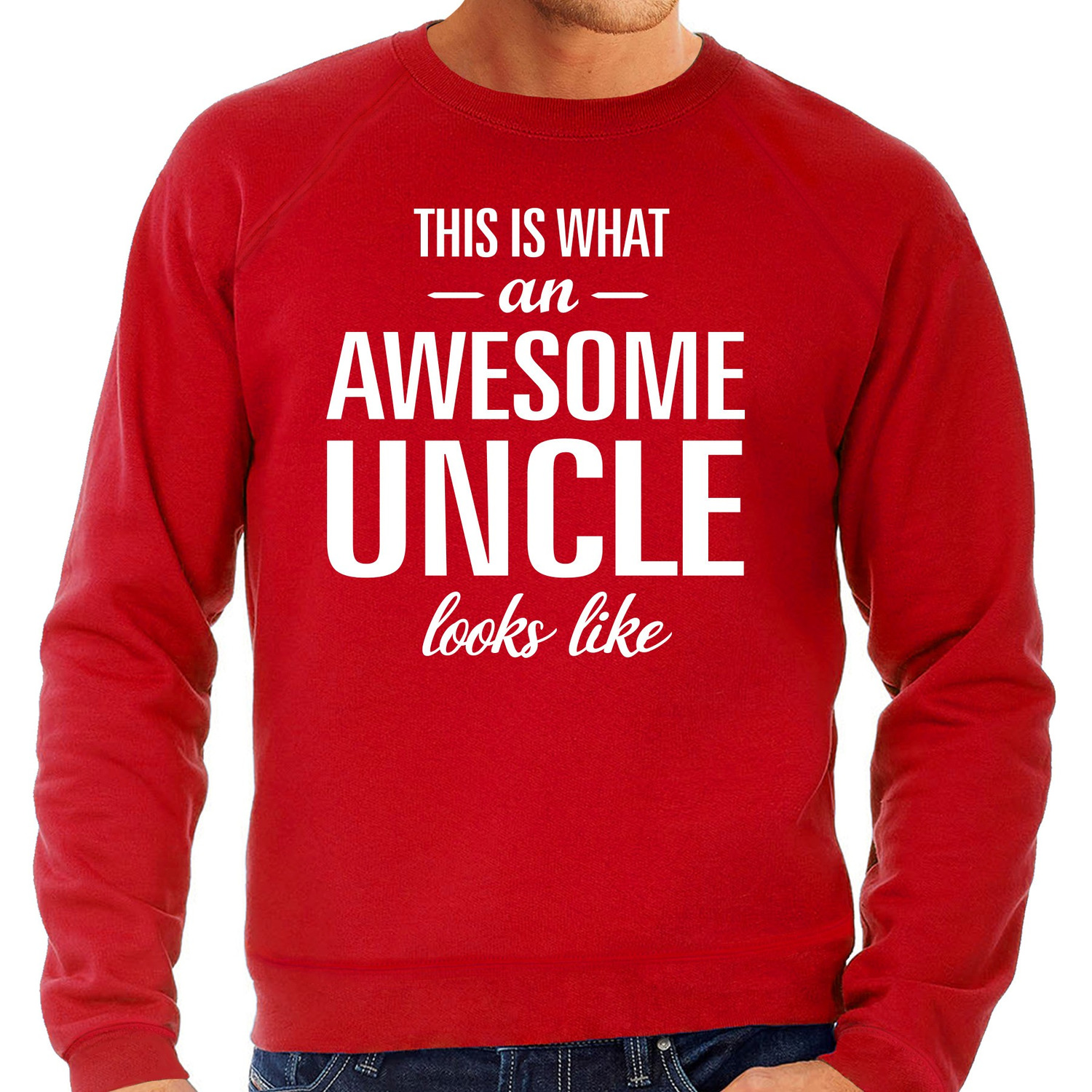 Awesome Uncle-oom cadeau trui rood voor heren