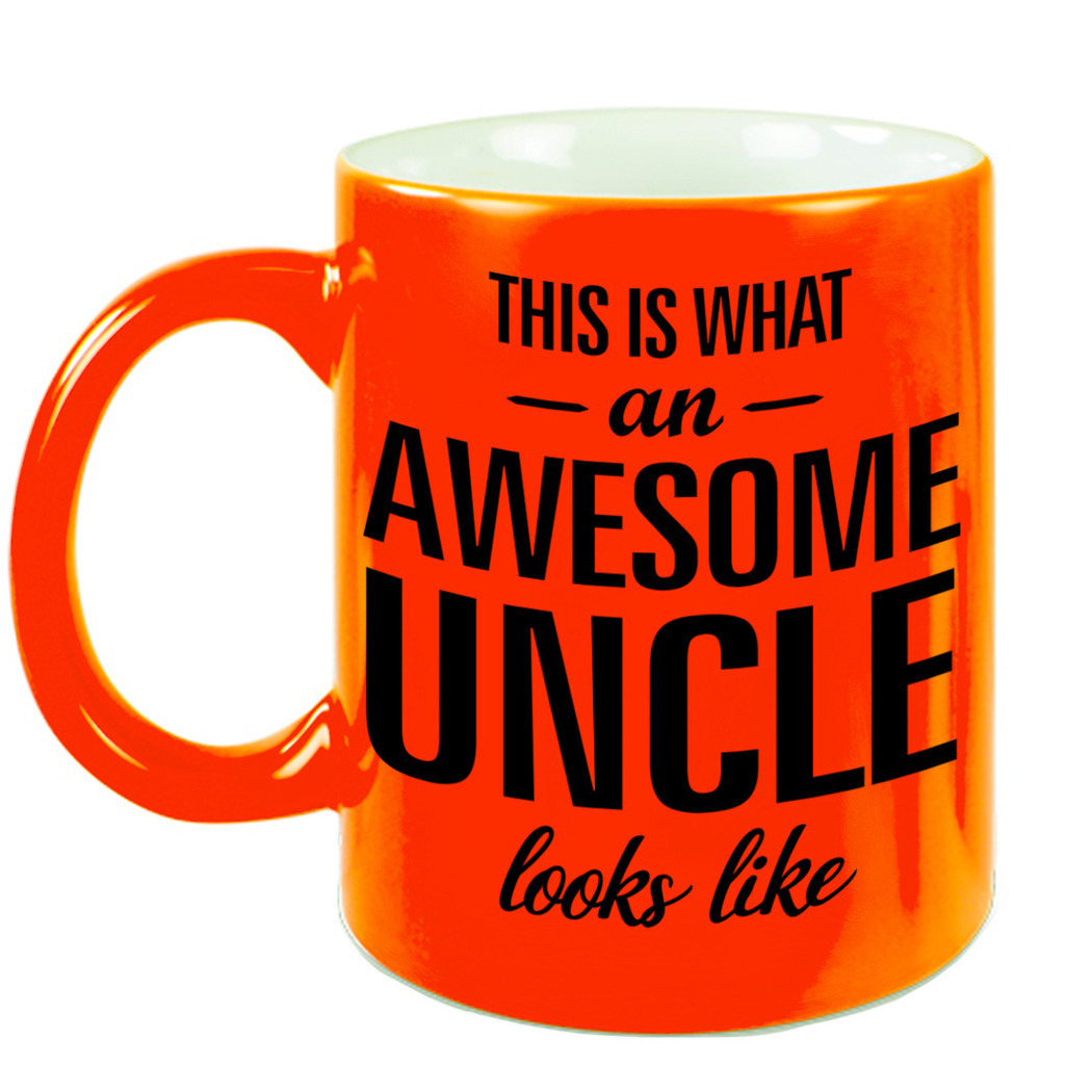 Awesome uncle-oom fluor oranje cadeau mok-verjaardag beker 330 ml
