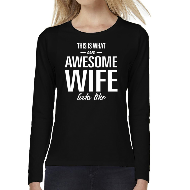 Awesome Wife-vrouw cadeau shirt zwart voor dames