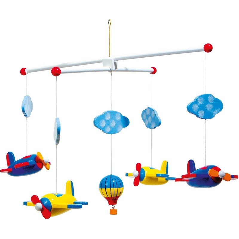 Baby decoratie mobiel met vliegtuigen 44 cm