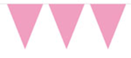 Decoratie licht roze 15 ballonnen met 2 vlaggenlijnen