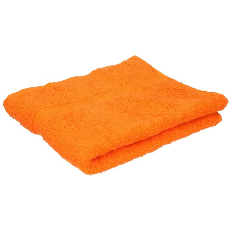 Badkamer-douche handdoeken oranje 50 x 90 cm