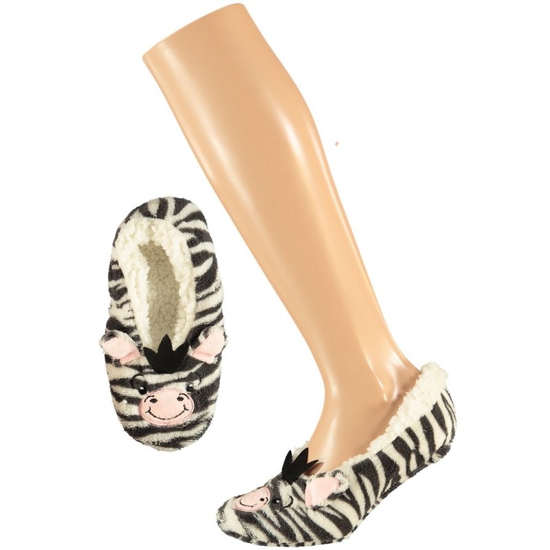 Ballerina meisjes pantoffels-sloffen zebrapaard maat 28-30
