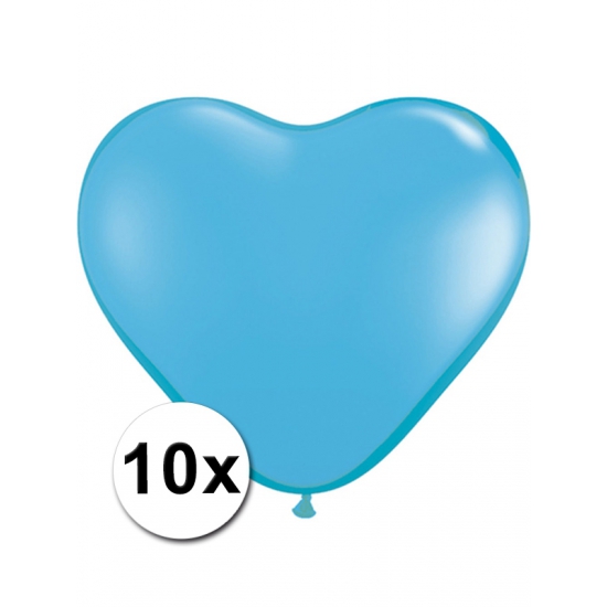 Ballonnen Hartjes lichtblauw 15 cm 10 stuks
