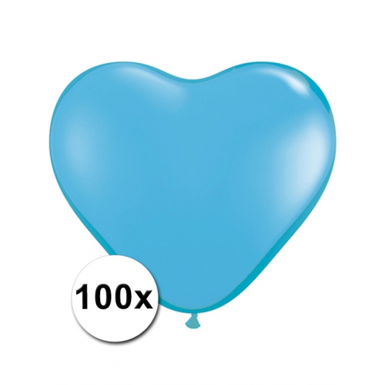 Ballonnen Hartjes lichtblauw 15 cm 100 stuks