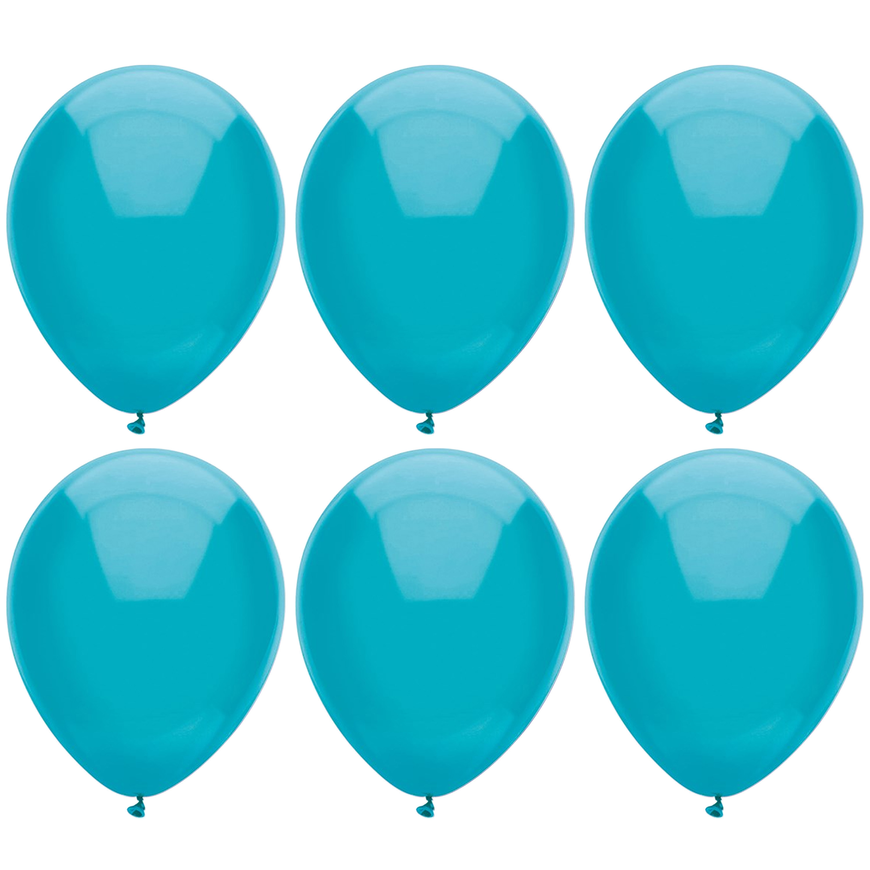 Ballonnen verjaardag-thema feest 200x stuks turquoise blauw 29 cm