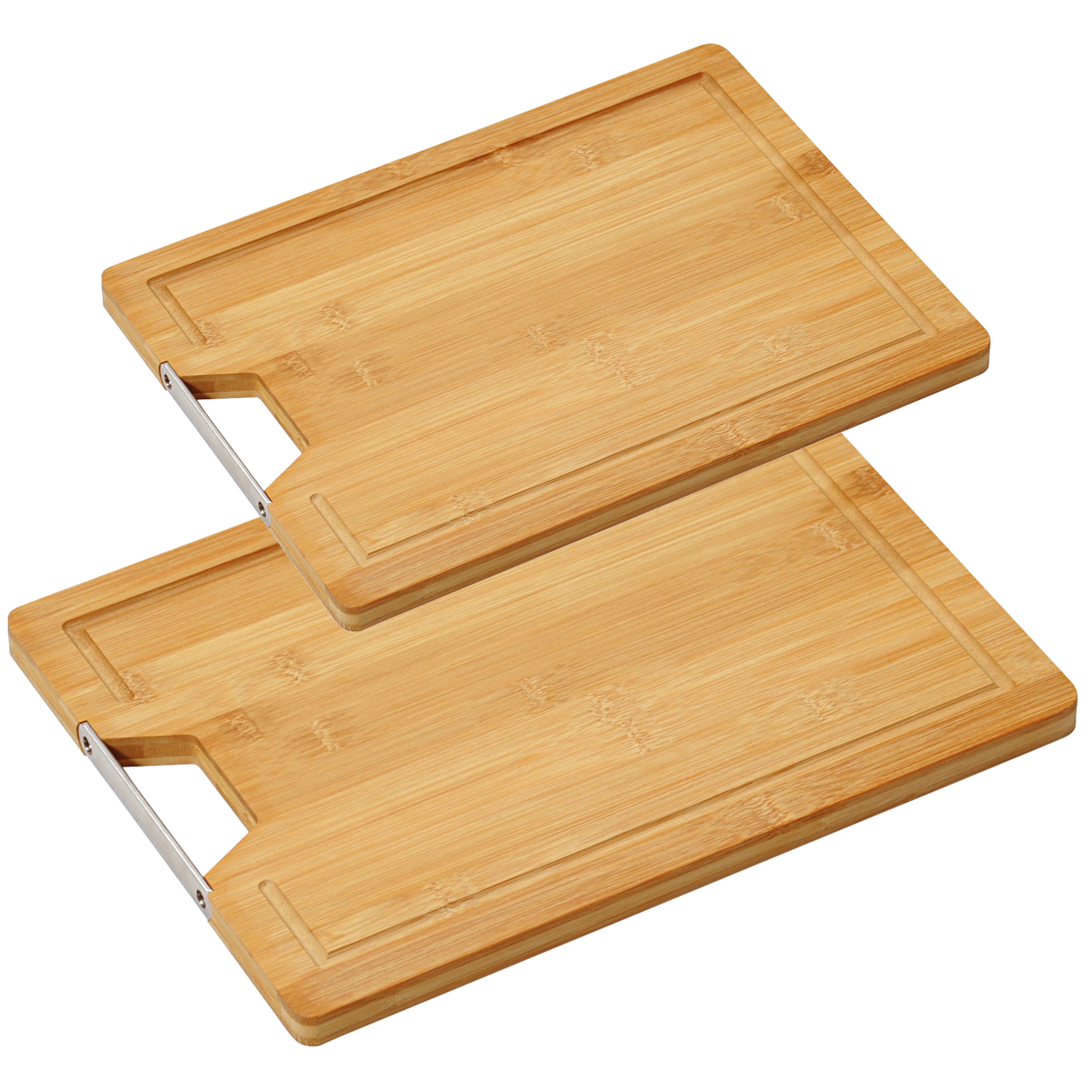 Bamboe houten snijplanken voordeel set 23 x 33 en 28 x 38 cm
