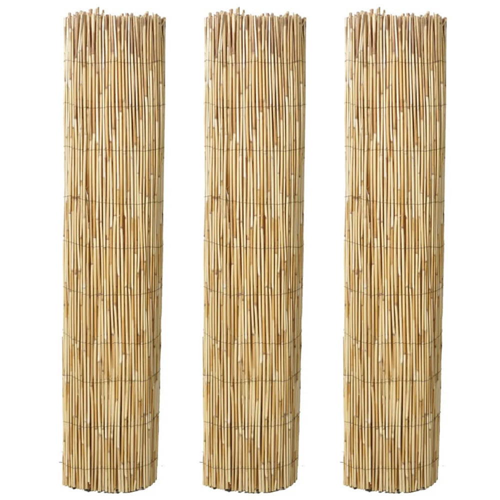 Bamboemat gespleten 100 x 500 cm 3x bamboe tuinschermen