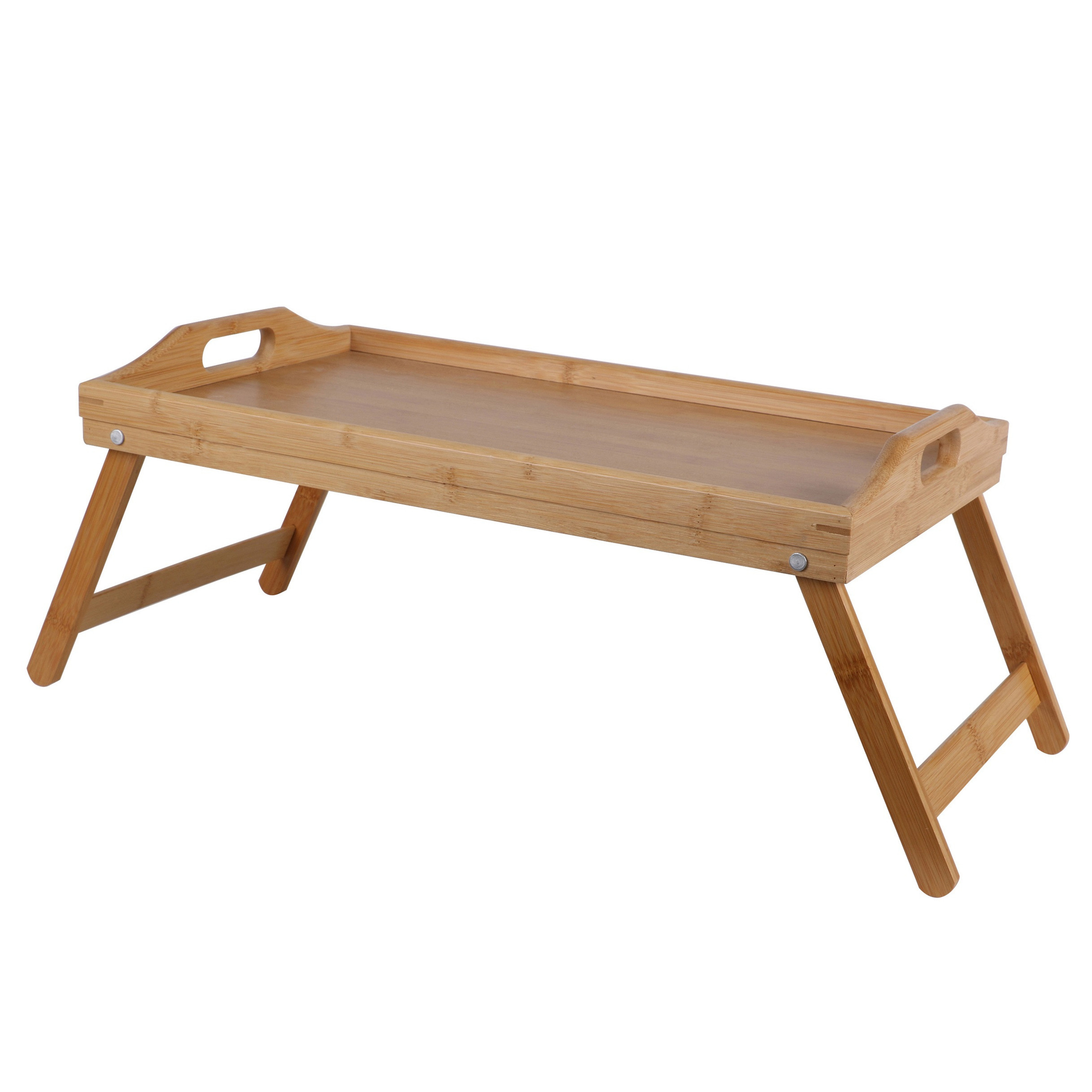 Bambou & Co Ontbijt op bed-tafeltje-dienblad op pootjes - 53 x 33 x 21 cm bamboe serveer tray