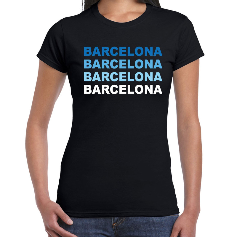 Barcelona steden shirt zwart voor dames