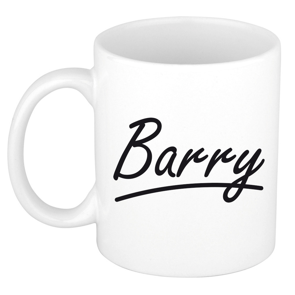 Barry voornaam kado beker-mok sierlijke letters gepersonaliseerde mok met naam