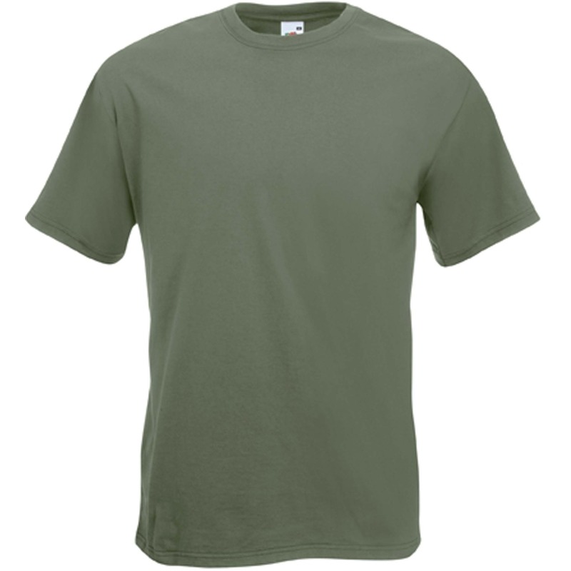 Basis heren t-shirt olijf groen met ronde hals