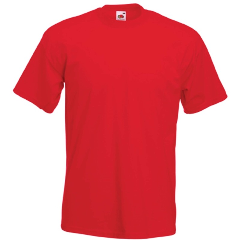 Basis heren t-shirt rood met ronde hals