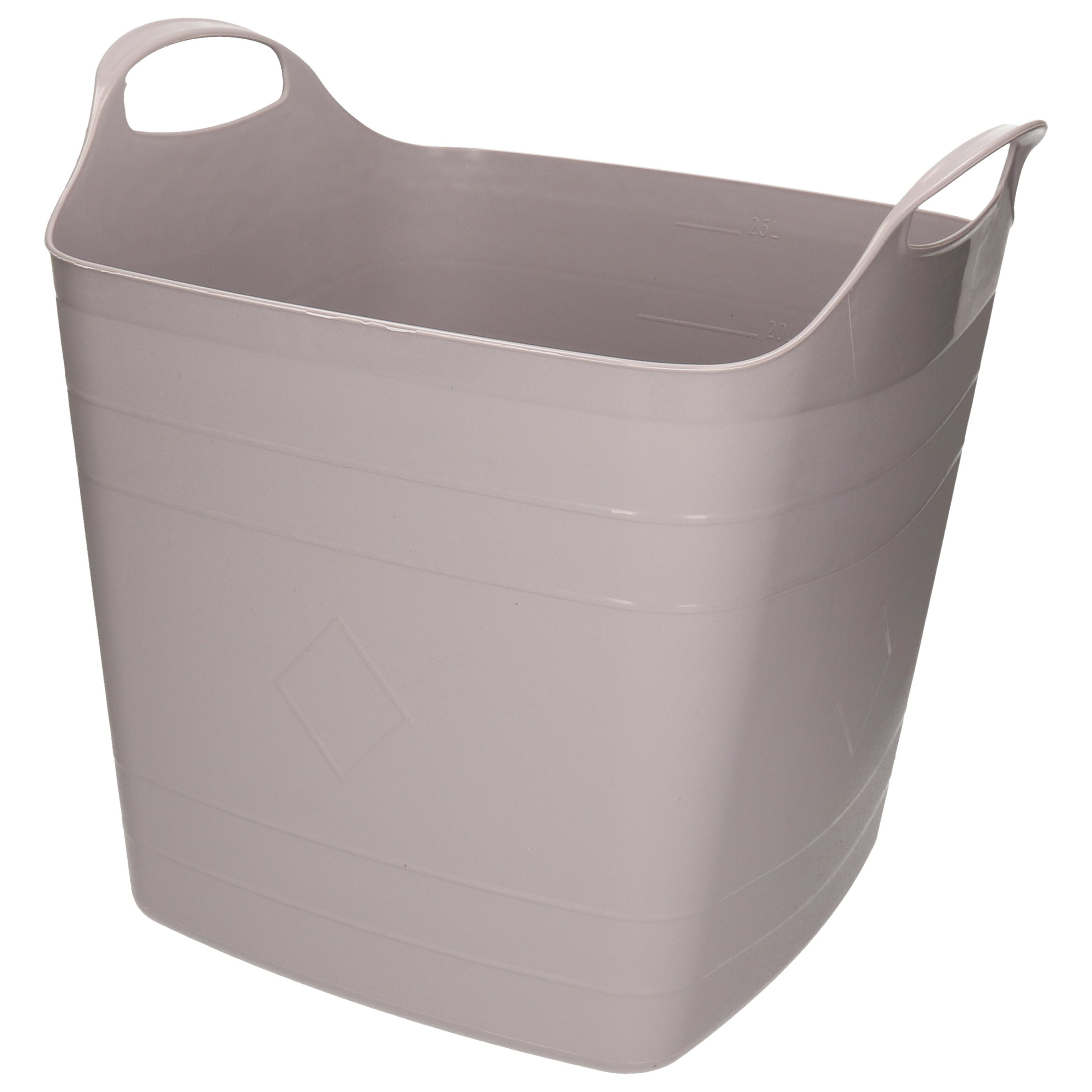 Bathroom Solutions Opbergmand-kuip-emmer flexibel kunststof grijs 25 liter