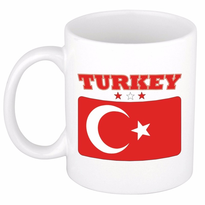 Beker-mok met vlag van Turkije 300 ml