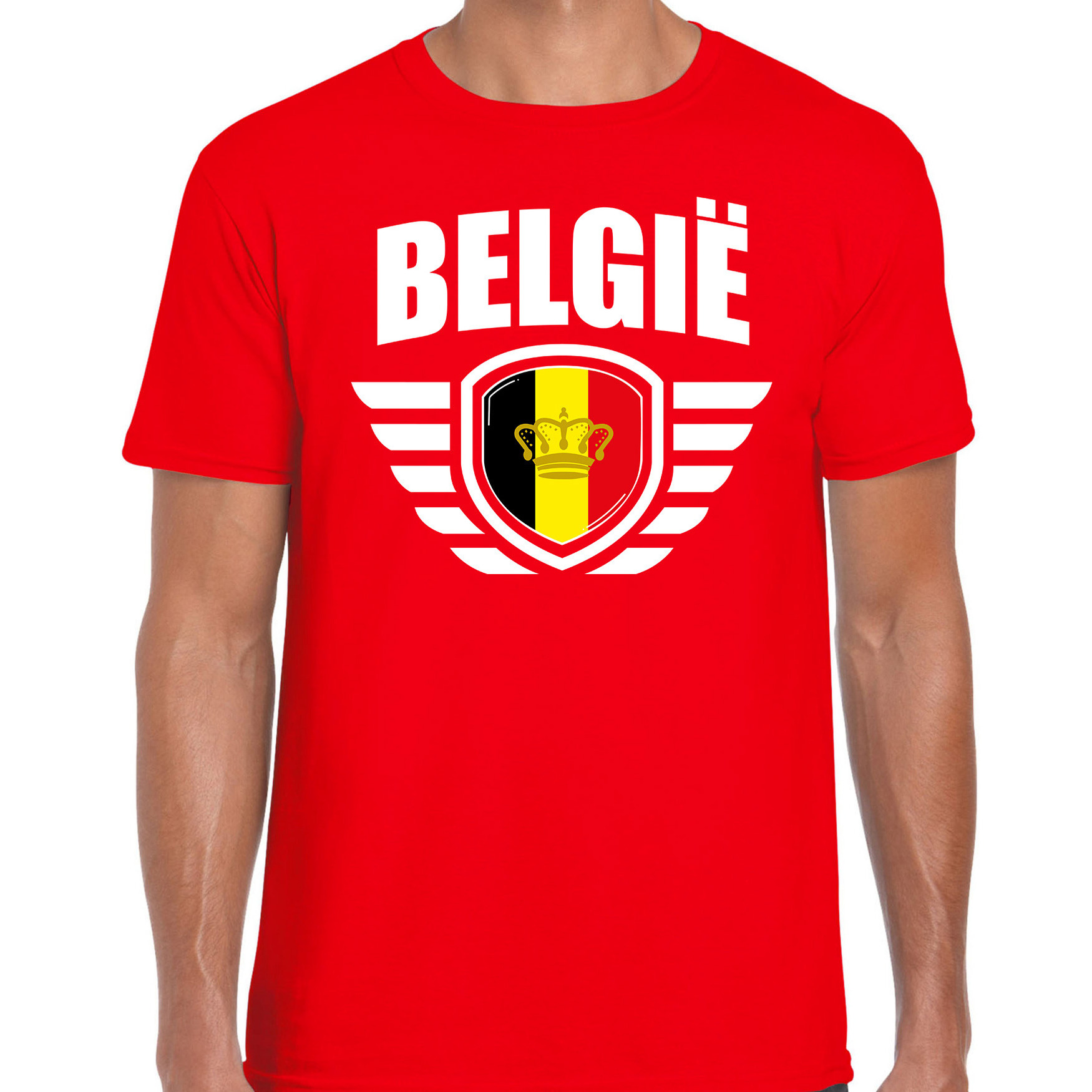 Belgie landen-voetbal t-shirt rood heren EK-WK voetbal