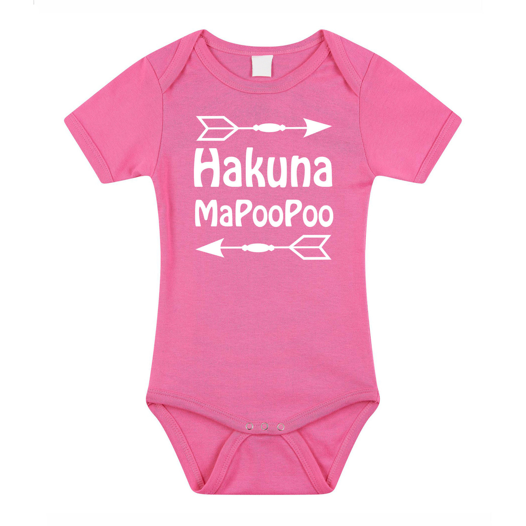 Bellatio Decorations Baby rompertje hakuna mapoopoo - roze kraam cadeau babyshower