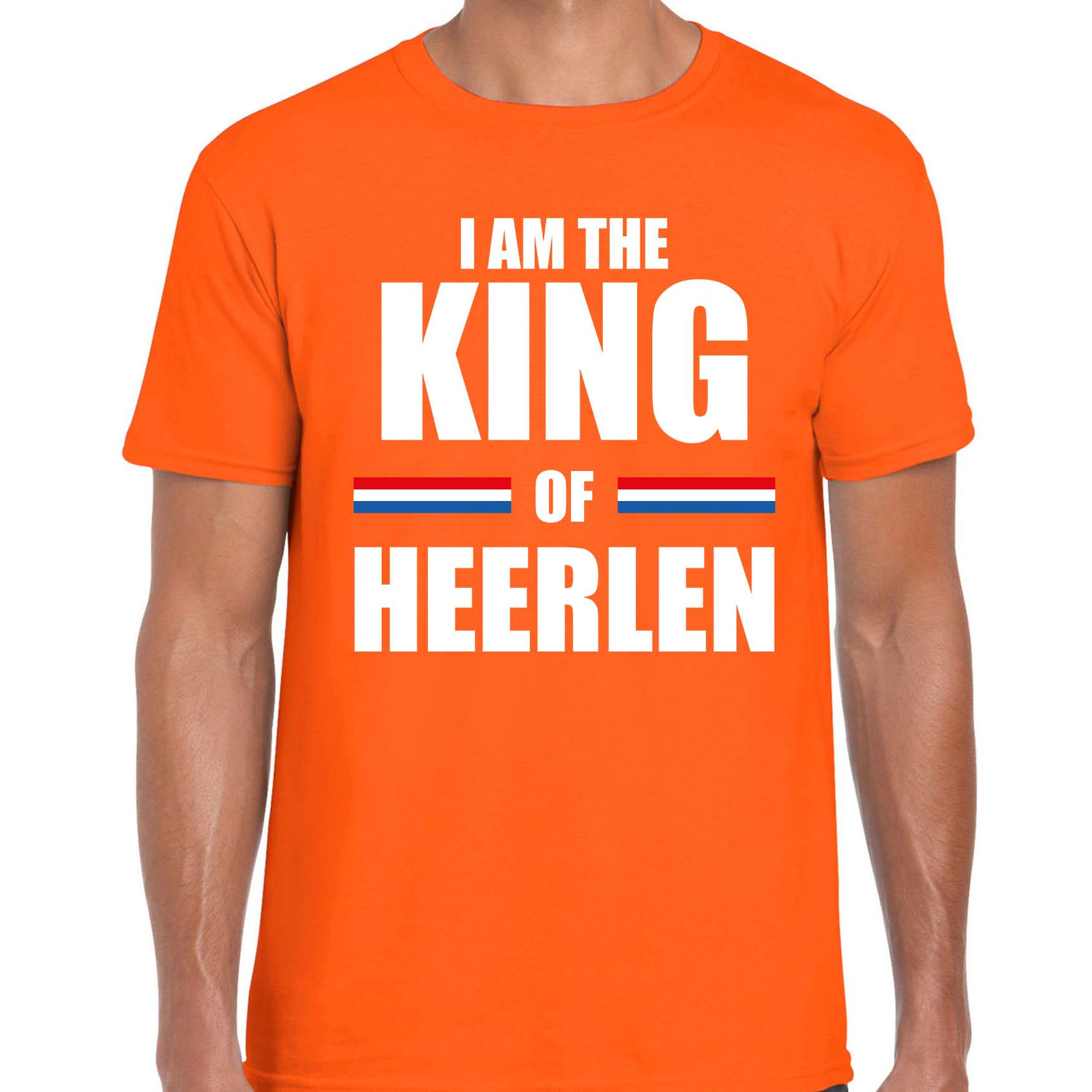 Bellatio Decorations feest t-shirt voor heren I am the King of Haarlem oranje Koningsdag